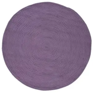 MonBeauTapis Tapis en coton réversible effet cordage lilas diam.120 120 x 120 cm pas cher