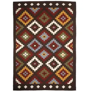 THE DECO FACTORY RITUEL - Tapis en laine à motifs aztèques 160 x 230 cm Marron