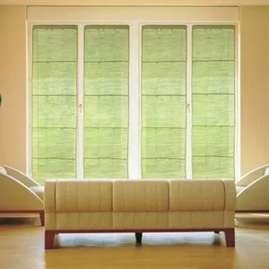 Thedecofactory - tribu - Store voilage en jute et coton vert mousse 60x200 pas cher