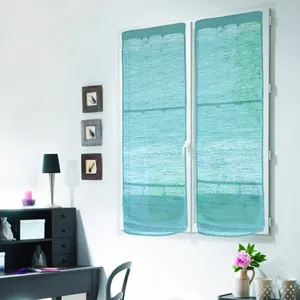 Thedecofactory - tribu - Store voilage en jute et coton bleu clair 60x200 pas cher