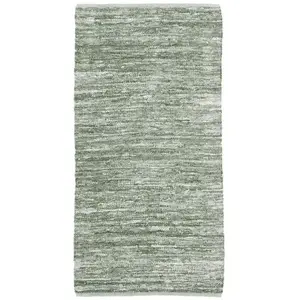 Tapis Ethnique - THE DECO FACTORY - SKIN - Cuir - Vert - Uni - 60 x 120 cmVendu parrue-du-commerce