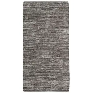Tapis Ethnique - THE DECO FACTORY - SKIN - Cuir - Uni - Taupe - 60 x 120 cm