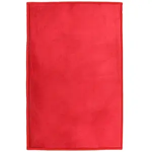 The Deco Factory Tapis Extra-Doux Effet Velour, 90cm x 60cm, Rouge