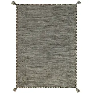 The Deco Factory Tapis 100% coton tissé et tressé marron 190x290 pas cher