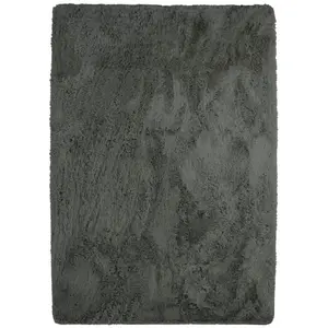 The Deco Factory Tapis lavable à base fine et souple extra doux gris foncé 190x290