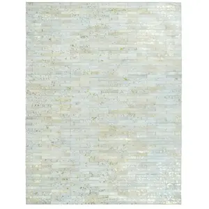 Thedecofactory CUIR LINES GOLD - Tapis en cuir naturel recyclé or 190x290 pas cher