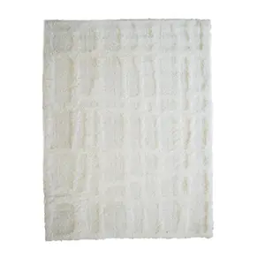 The Deco Factory MONADE - Tapis reliefs deux épaisseurs crème 160 cm x 220 cm pas cher