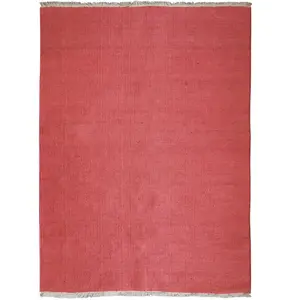 The Deco Factory Tapis en jute et coton avec franges terra cotta 160x230 pas cher