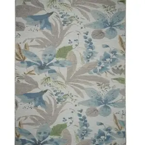 Thedecofactory TAPISSERIE - Tapis intérieur extérieur fleurs bleu multicolore 123x180 pas cher