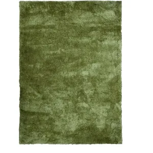 THEDECOFACTORY Tapis à poils longs toucher laineux vert rouillé 160x230 160 x 230 cm pas cher