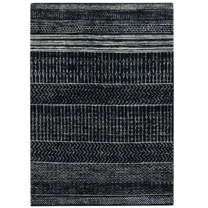 THE DECO FACTORY Tapis intérieur-extérieur vintage bleu noir 160x230 160 x 230 cm pas cher