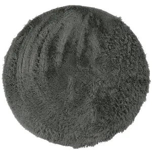 The Deco Factory Tapis lavable à base fine et souple extra doux gris foncé diam.160 TU pas cher