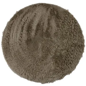 The Deco Factory Neo yoga - Tapis lavable à base fine et souple extra doux taupe diam.160