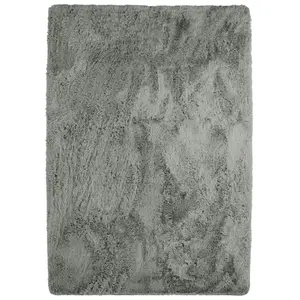 THE DECO FACTORY Tapis lavable à base fine et souple extra doux gris clair 160x230 pas cher