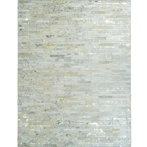 Comparateur de prix : CUIR LINES SILVER - Tapis en cuir naturel recyclé gris argent 160x230