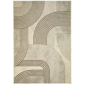 Happy - tapis salon moderne scandinave écru 160x230