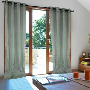 THEDECOFACTORY Rideau à oeillets - LINX - Voilage - 140 x 250 cm - Gris - Synthétique - Uni pas cher