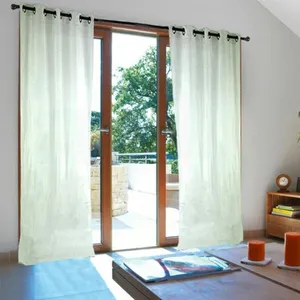 THEDECOFACTORY Rideau voilage - LINX - Blanc - Effet chiné -  illets - 140 x 250 cm pas cher