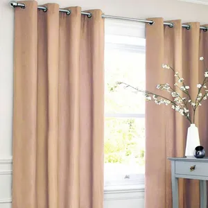 Thedecofactory - cotton look - Rideau en polycoton rose nude 140x250 pas cher