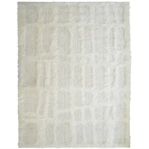 THEDECOFACTORY MONADE - Tapis reliefs deux épaisseurs crème 133x170 pas cher