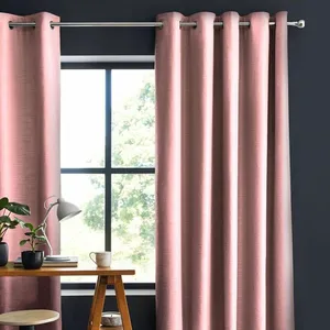 THEDECOFACTORY Toile de toscane - Rideau 100% coton rose 150x250 pas cher