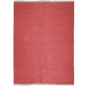 THEDECOFACTORY ESSENCE - Tapis en jute et coton avec franges terra cotta 120x170 pas cher