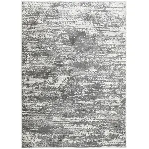 VESTALE HORIZON - Tapis extra-doux motif lignes horizon gris 120x170 pas cher
