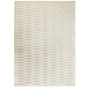 THEDECOFACTORY Tapis avec relief motif horizontal naturel 120x170 120 x 170 cm pas cher