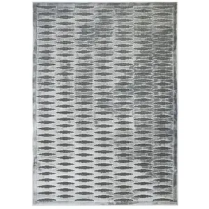 THEDECOFACTORY Emprise horizontal - Tapis avec relief motif horizontal gris 120x170 pas cher