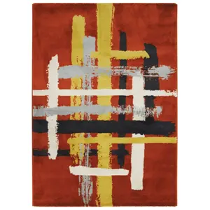 THEDECOFACTORY Painting - Tapis lumineux motif traits de peinture multicolore 120x170 pas cher