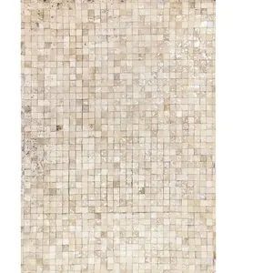 THEDECOFACTORY Cuir extra silver - Tapis recyclé cuir éclats argentés blanc 120x170