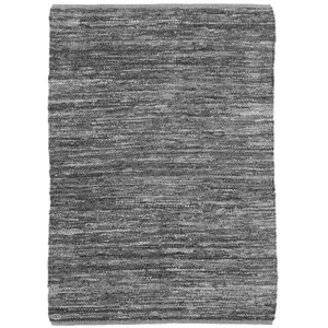 Thedecofactory - skin - Tapis en cuir tressé gris clair 120x170 pas cher