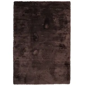 THE DECO FACTORY SAUVAGE - Tapis à poils longs extra-doux marron foncé 120x160 pas cher