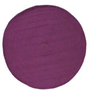 MonBeauTapis Tapis rond - TAM TAM - 120 cm - Coton réversible - Violet - Intérieur pas cher
