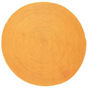 MonBeauTapis Tam tam - Tapis en coton réversible effet cordage jaune orangé diam.120 pas cher
