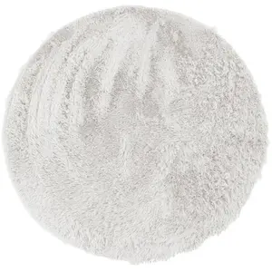 THE DECO FACTORY Tapis lavable à base fine et souple extra doux blanc diam.120