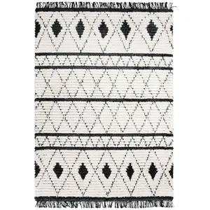 The Deco Factory Tapis tout doux losanges beige et gris foncé 120x170 pas cher