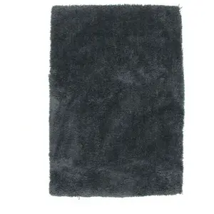 The Deco Factory Tapis à poils longs toucher laineux bleu cendré 120x170 120 x 170 cm pas cher