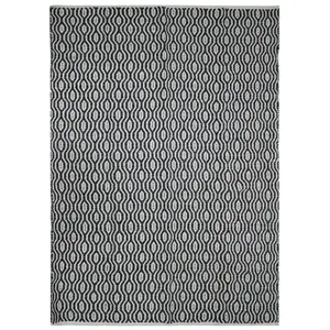 THE DECO FACTORY Tapis 100% coton géométrique écru-noir 120x170 120 x 170 cm