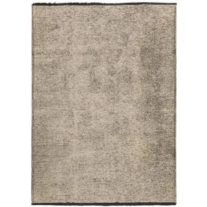 THEDECOFACTORY VENICE - Tapis en coton et polyester lavable tissé plat gris 120x170