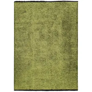 The Deco Factory Venice - Tapis en coton et polyester lavable tissé plat vert 120x170 pas cher