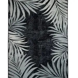 Comparateur de prix : SOFT LEAVES - Tapis terrasse moderne noir 120x160