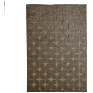THE DECO FACTORY NEW AGE FIFTIES - Tapis pour dehors et dedans motif fifties en relief beige 120 x 170 cm pas cher