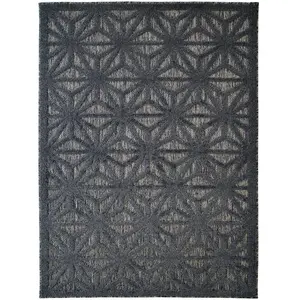 THE DECO FACTORY Tapis étoiles art déco bleu foncé, intérieur/extérieur, 120x170 pas cher