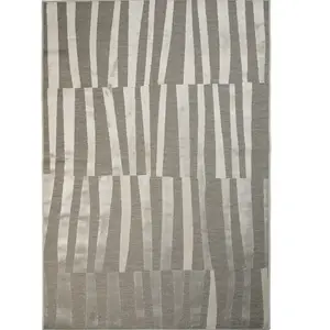 Urbano lignes - tapis de salon à relief moderne gris 120x160