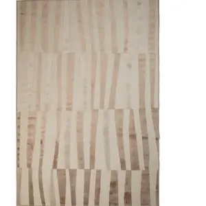 Urbano lignes - tapis de salon à relief moderne marron clair 120x160