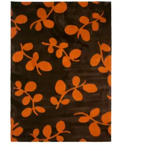 The Deco Factory Tapis à motifs petites feuilles orange 120x170 120 x 170 cm