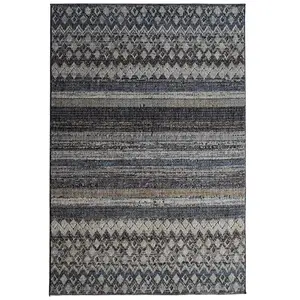 Tapis extra-doux motif horizon gris noir beige 120x170 120 x 170 cm pas cher