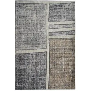 Tapis extra-doux motif quadri gris vert 120x170 120 x 170 cm pas cher