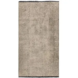 THEDECOFACTORY Tapis en coton et polyester lavable tissé plat gris 80x150 80 x 150 cm pas cher